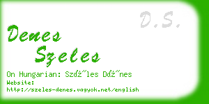 denes szeles business card